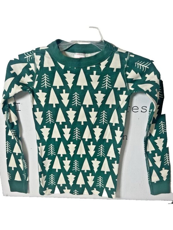 Hanna Andersson Other - Hanna Andersson Holiday HannaJams Pajama Top Only Winter Green Trees 8 (130cm)